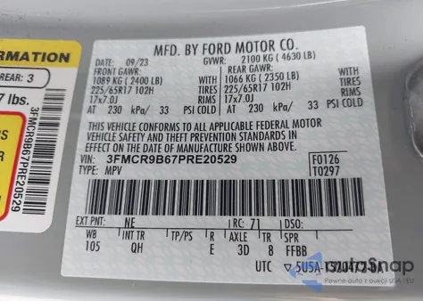 2023 Ford Bronco Sport Big Bend from USA, damaged, VIN 3FMCR9B67PRE20529